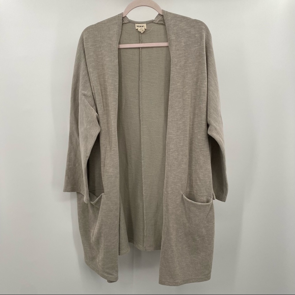 Donni one size ribbed striped oversized cardigan